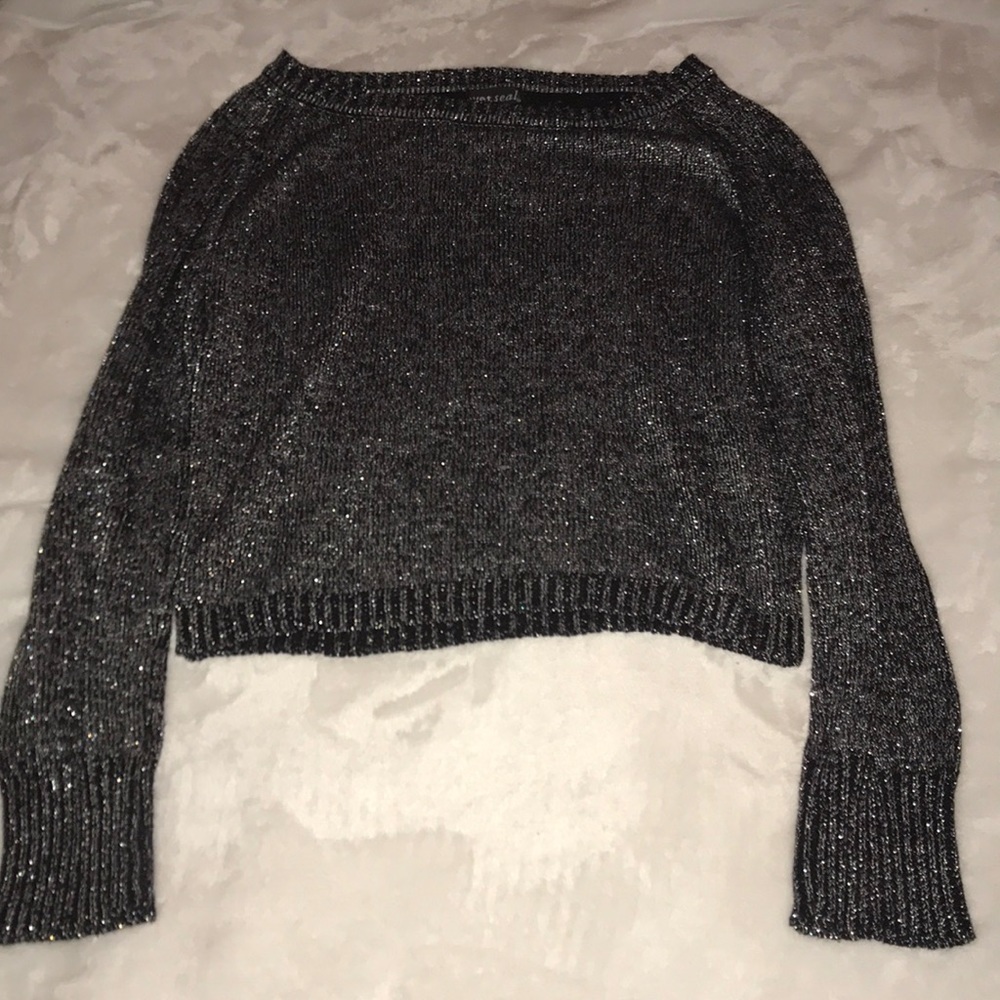 Cropped Crew Neck Sweater